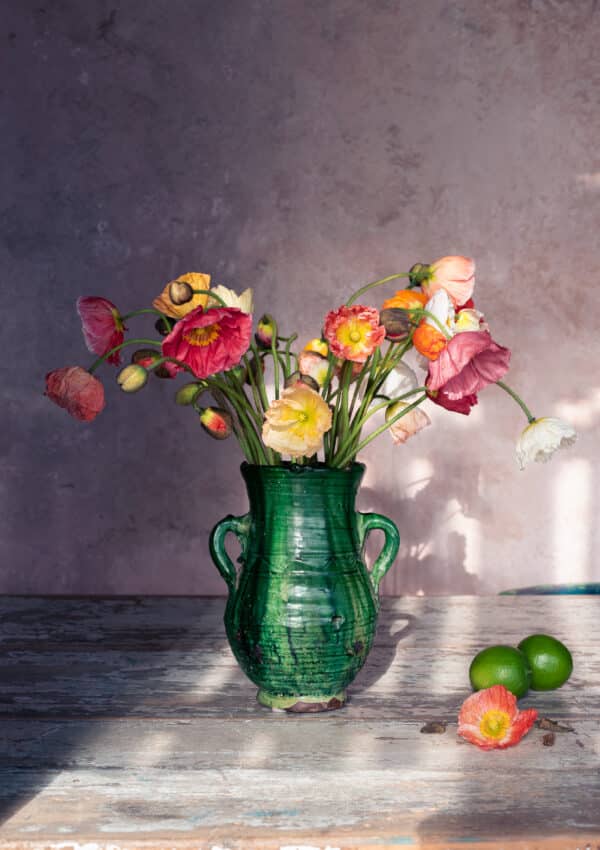 Poppies in a Moroccan Green Vase